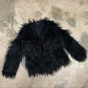 Black goth fur coat
